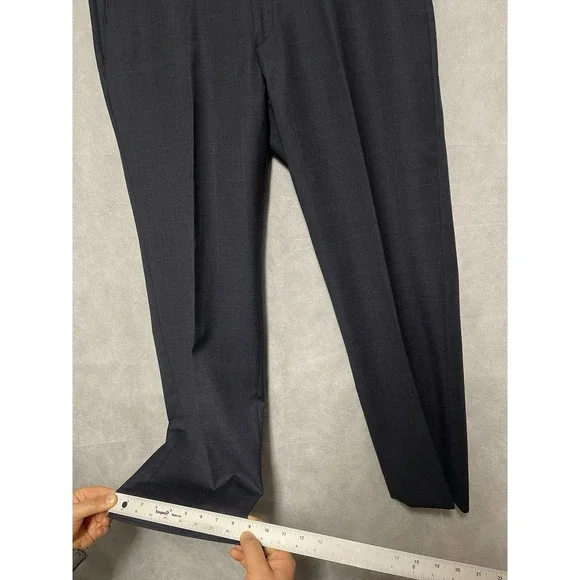 Ralph Lauren Suit Men 42R Blue Windowpane Plaid 2B Wool Academia W36X31L Luxury - Picture 11 of 16